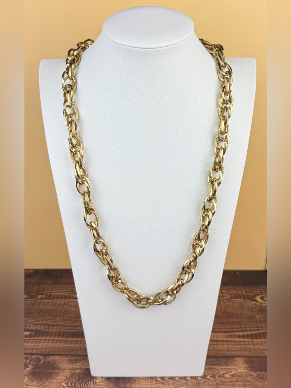 Charming Charlie Chunky Gold-Tone Double-Link Chain Statement Necklace